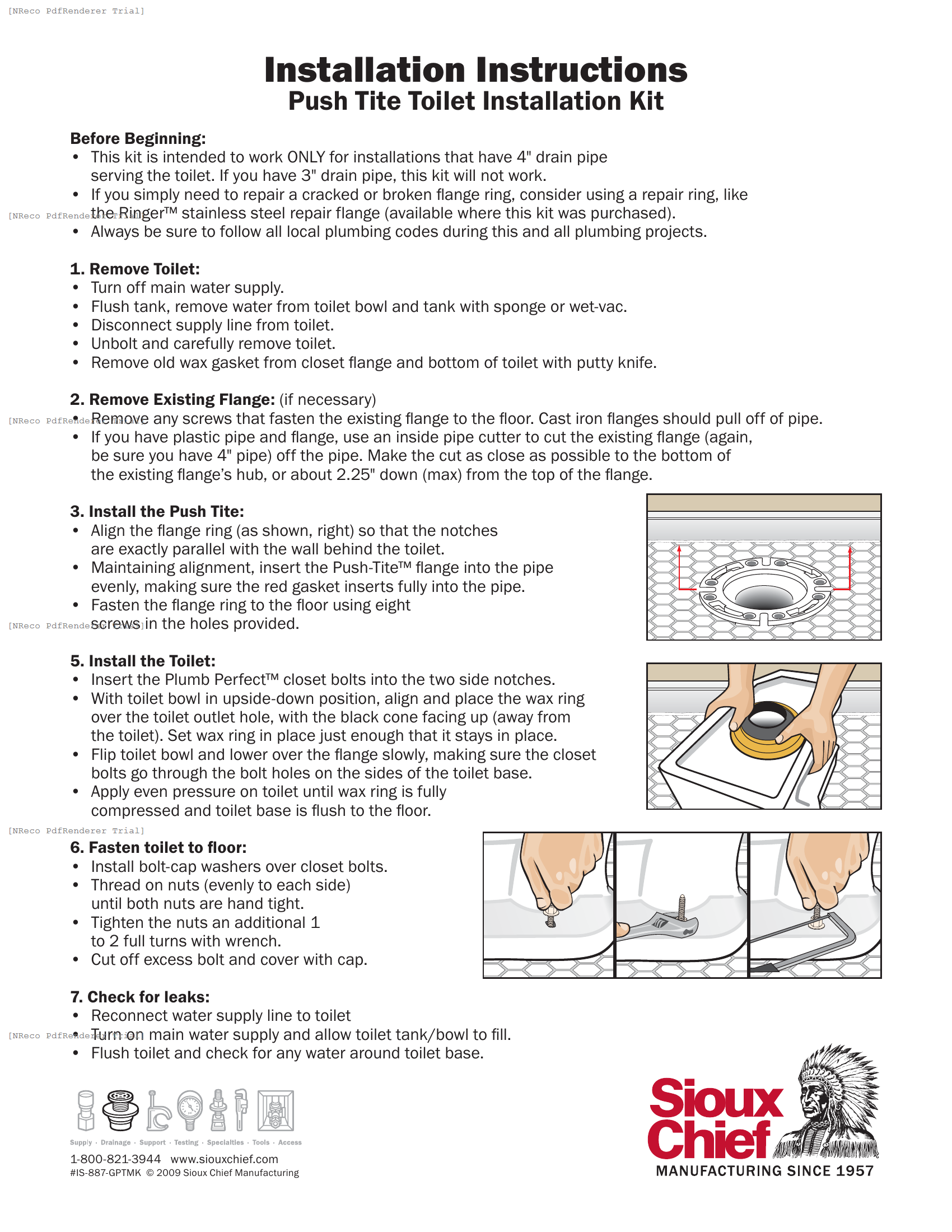 886 SERIES - PUSHTITE KIT - INSTRUCTION SHEET.PDF Technical Document